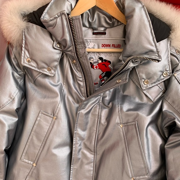MOOSE KNUCKLES SILVER MEN PARKA LARGE - Picture 3 of 12
